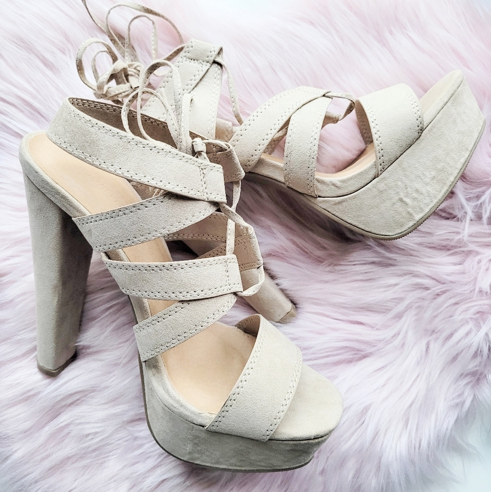 New Wild diva platform tie up heels